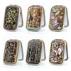 Retro Makeup Mirror Square Cosmetic Folding Mirror Compact Pocket Mirror  Dressing Gift Mirror