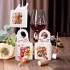 WTEMPO 50PCS Wine Bottle Hanging Boxes with Transparent Wave Window Gifts Kraft Paper Boxes Champagne Hanging Treat Boxes, Mini Charcuterie Boxes