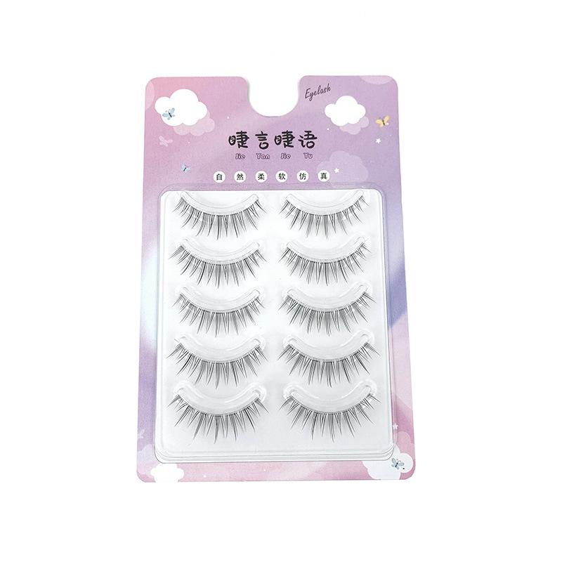 5 пар набора наращивания завитых ресниц. Различные стили повседневной природы. Накладные ресницы и макияж для ресниц. Специальные инструменты. Клей для ресниц.
