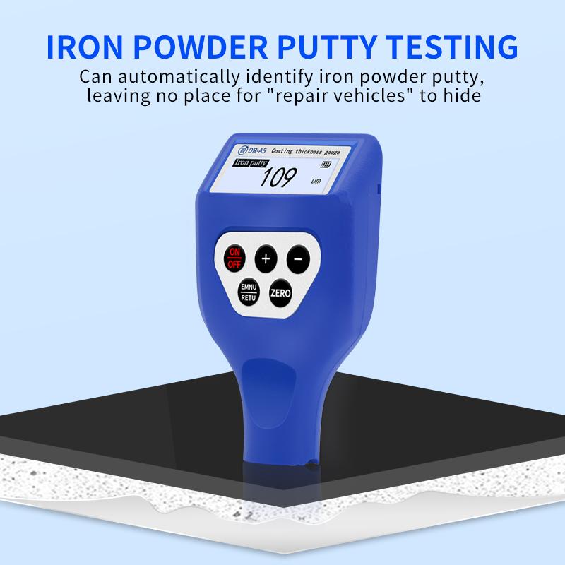 DONGRU DR-A5 Rechargeable High-Precision Coating Film Thickness Gauge (2%H+1.5) Accuracy 1 Year Warranty Lightweight 72g