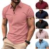 Fashionable Top Men's Casual Short-Sleeved Polo Shirt with Collar and Buttons Versatile T-Shirt