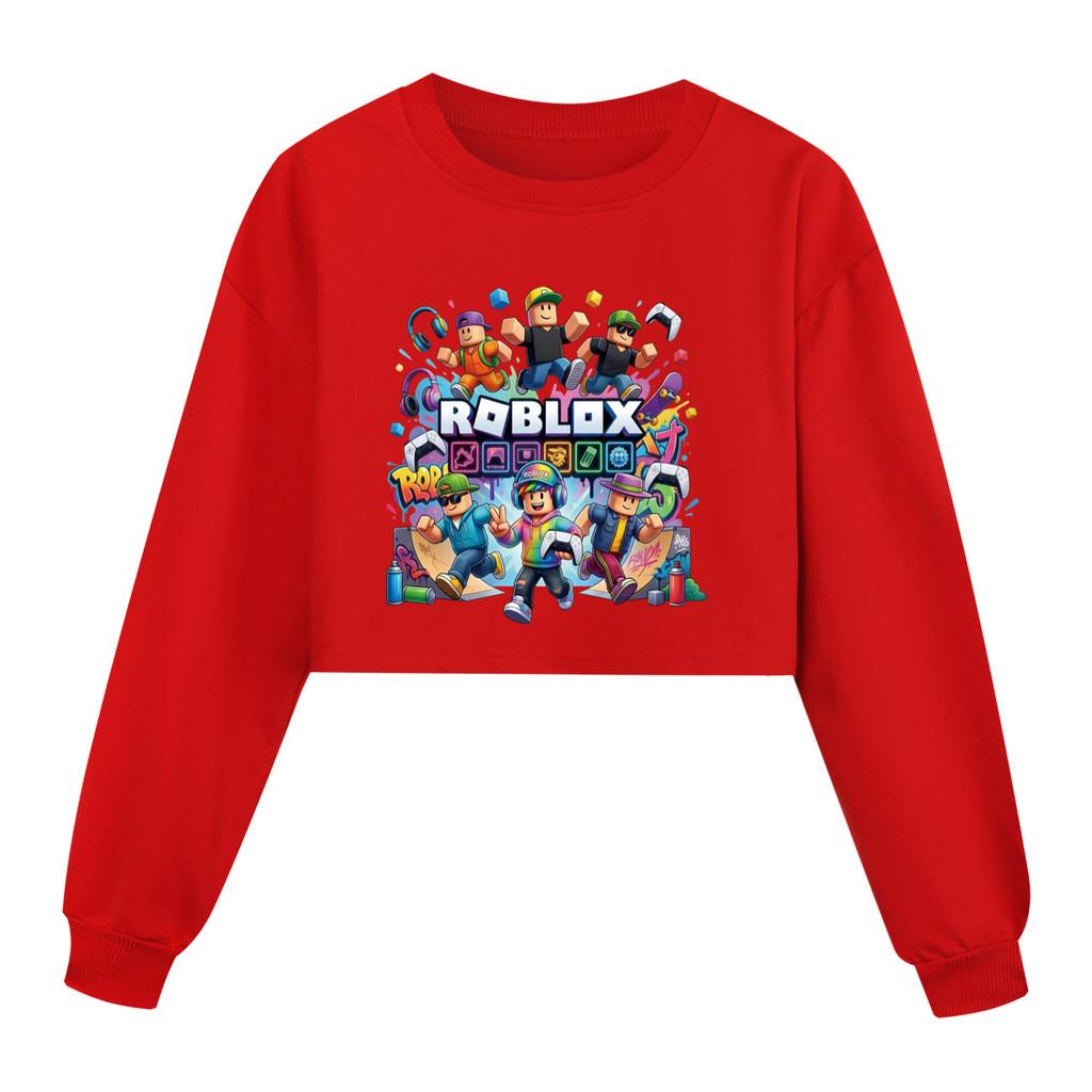 5573 Kids Girls Roblox Printed Round Neck Colorful Long Sleeves Sweatshirt