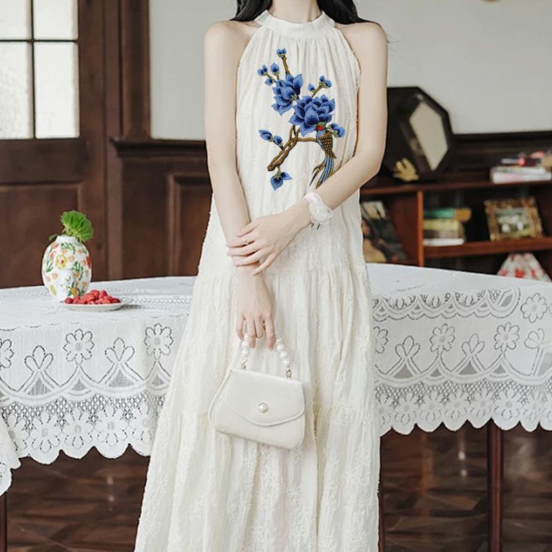 1 Набор Вышитая Магнолия DIY Швейные Аксессуары Сумка Вышивка Цветы для Джинсов Шляпы Аппликация Ремонт Тканевые Наклейки