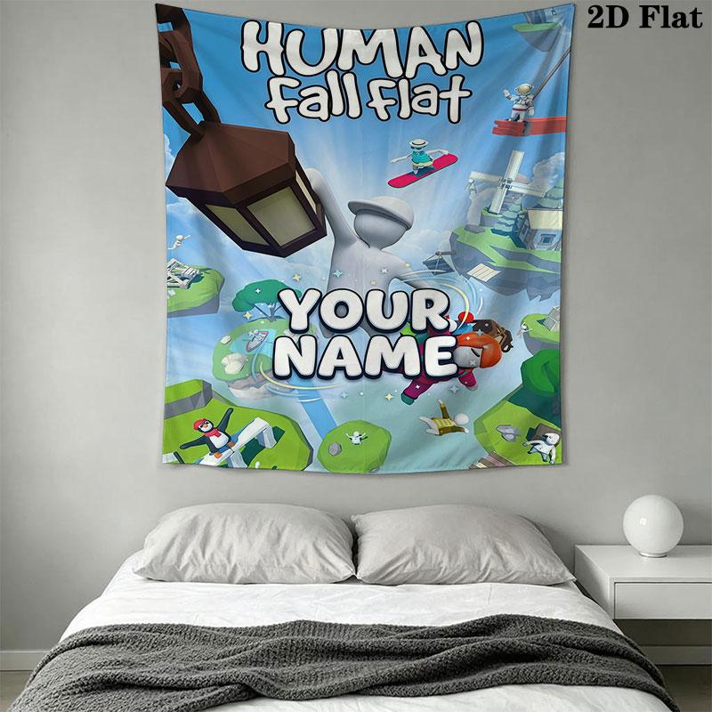 Custom Human Fall Flat Wall Hanging Printed Fabric Blanket Decorative Tapestries for Bedroom Living Room Home Decor