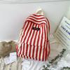 Striped Fashionable Pattern Student Canvas Backpack For Casual Daily Use