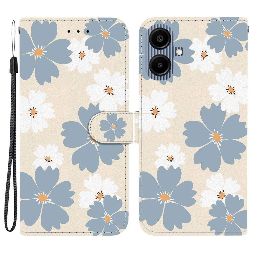 Чехол-кошелек для Samsung Galaxy A07 4G/A06 4G/A06 5G с принтом, кожаный чехол-подставка для телефона со шнурком