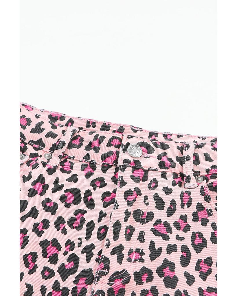 Azura Exchange Джинсовые шорты с леопардовым принтом