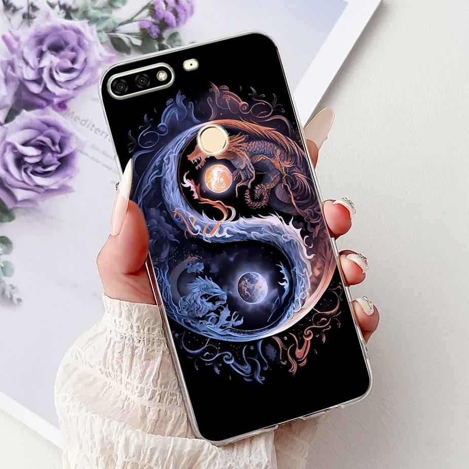 Чехол для Huawei Y7 Prime 2018 Nova2 Lite Роскошный Расписной Чехол Мягкий Тонкий Чехол для Телефона Для Huawei Y7 Pro 2018 Y72018 Задняя Крышка Сумки