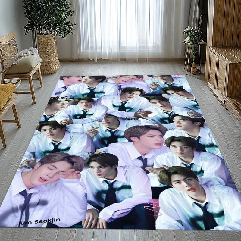 Ким Сок Джин Kpop B-BTS Ковер для гостиной нескользящий мягкий ковер для спальни детской игровой комнаты дивана, домашний декор коврик для двери подарок