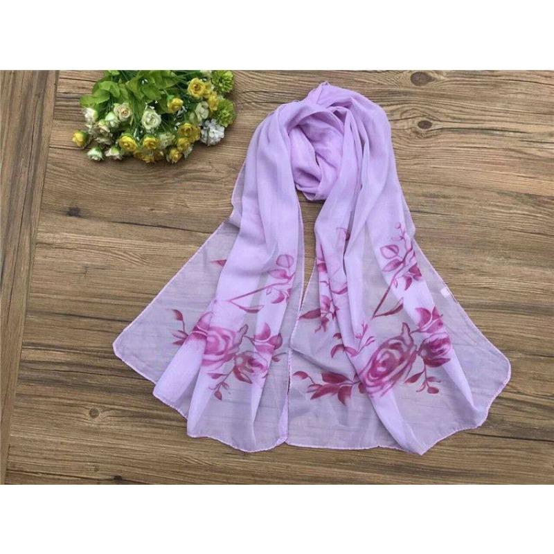New Blackout Beach Towel Summer Air Conditioning Shawl Chiffon Scarf Temperament Celebrity Women's Gauze Scarf