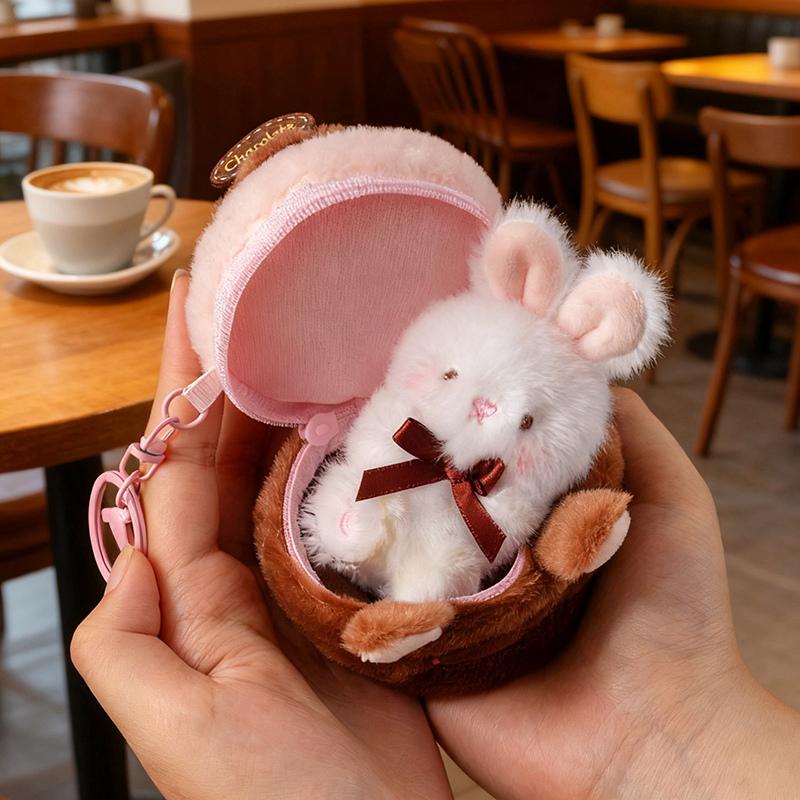 1Pc 12CM Kawaii Bear Holding Bread Plushie Toy Lovely Cake Nest Contain Plush Bear Rabbit Cat Dog Plush Pendant Toy Cute Gifts