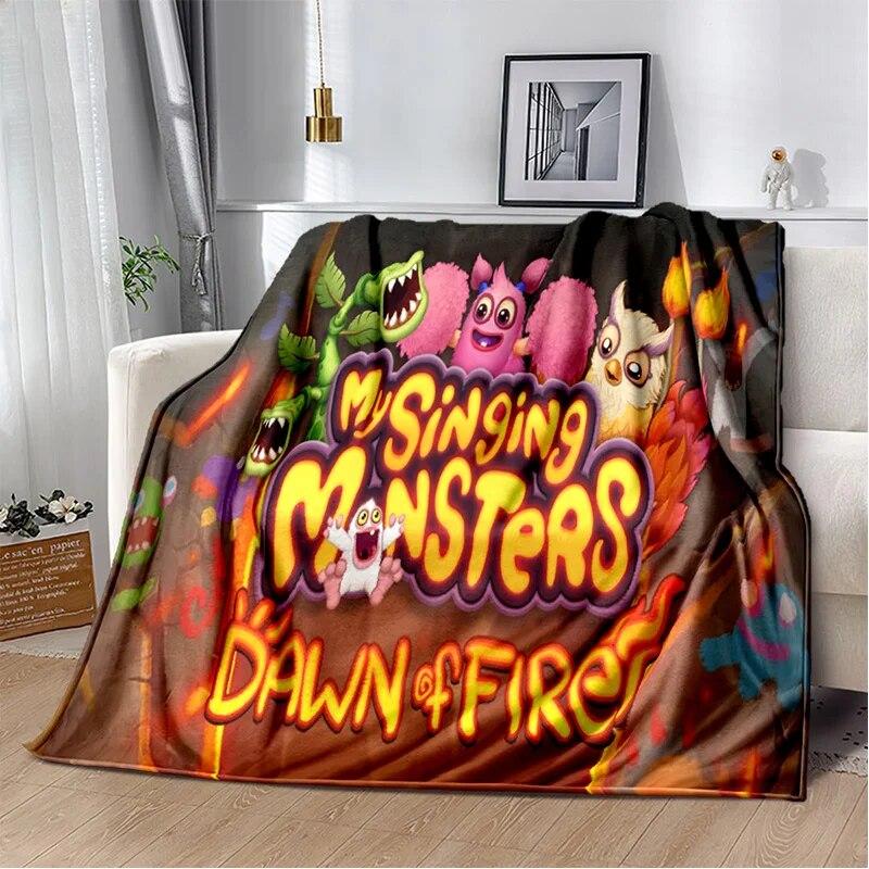 Мягкое плюшевое одеяло «Мои поющие монстры», видеоигра, фланелевое одеяло для гостиной, спальни, кровати, дивана, пикника