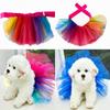 New Summer Pet Sarong Bright Silk Yarn Dog Tied Half-body Skirt Princess Sarong