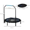 40" Foldable Mini Fitness Trampoline, with Adjustable Foam Handle, Blue