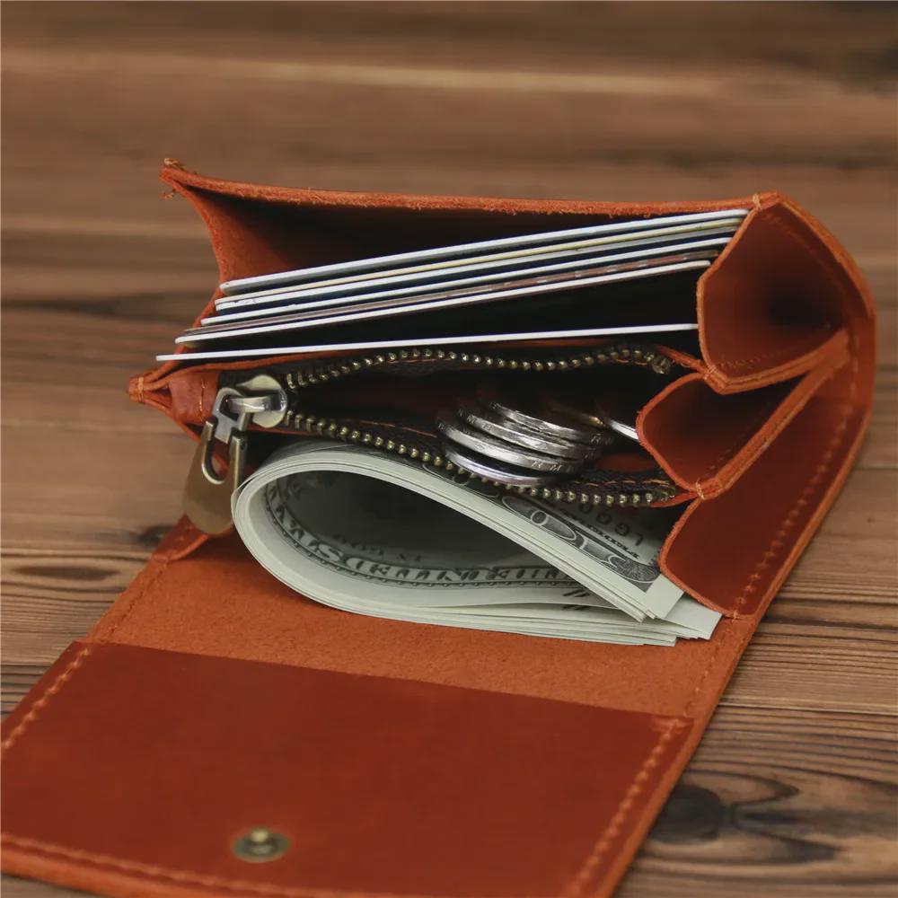 Унисекс держатель для карт Crazy Horse кожаный кошелек и кошелек для монет