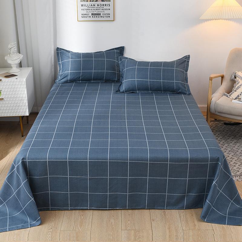 INS Style Bed Sheet One-Piece Winter 1.8m Double Bed 1.2m Student Dormitory Single Bed Minimalist Washed Cotton Quilt