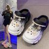 Fashion 2024 New Sandal Slippers DIY Cute Cartoon Clogs Women Mules Summer Beach Sandals Cave Hole Female Garden Shoe For Students Girls