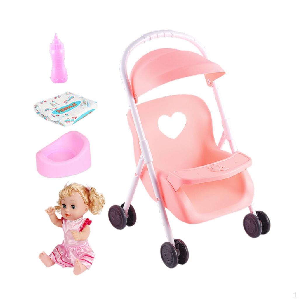 Baby Stroller for Doll Toy Realistic Holiday Xmas Birthday