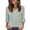 Women's Fashionable And Casual Floral V-neck Top