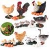 Oenux Farm Model Simulation Goose Duck Hen Egg Action Figures Poultry Animals Figurine PVC Miniature Cake Toppers Lovely Kid Toy