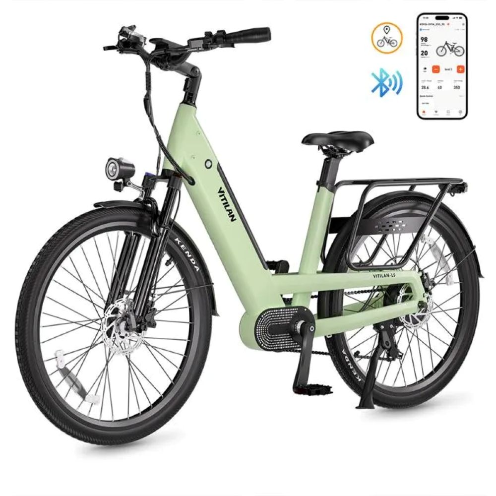 Electric bicycle VITILAN L5, 500W motor, 48V 15Ah battery, top speed 40 km/h, cruising range 100km, 26x 2.4-inch tires