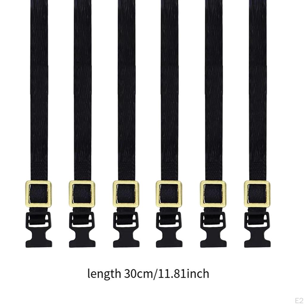 6 Pieces Luggage Rope Roof Rack Tie Down Strap Black 1:10 Scale Replace Part Sturdy for RC Hobby Car