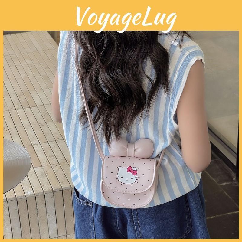 Cartoon Kids Print Mini Crossbody Bag With Bow Design For Toddlers