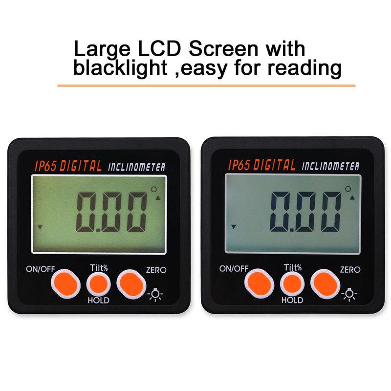 SHANHR IP65 Digital Level Protractor Inclinometer Magnetic Level Angle Meter Angle Finder Level Box Digital Angle Gauge