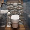 Adhesive Stone Texture Wall Paper 6Pcs Vintage Faux Self?Adhesive Tiles, Waterproof Oil?Proof Backsplash Removable Industrial Style Sticker, Peel