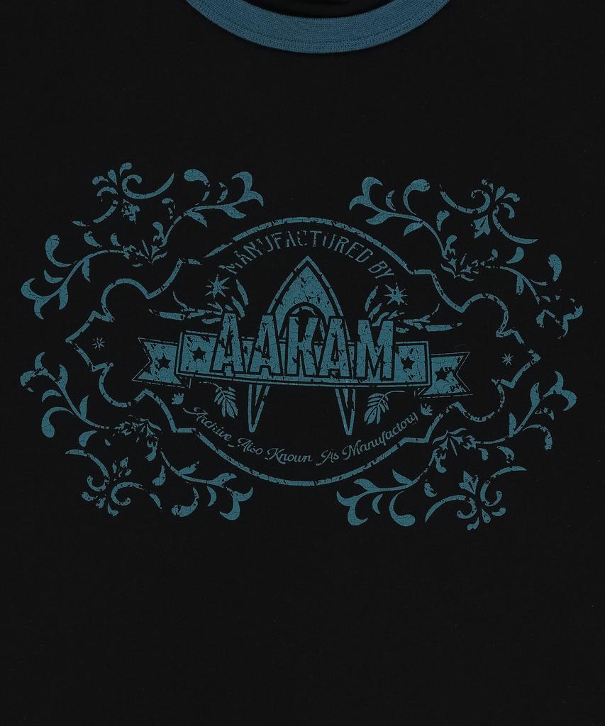 Топ с принтом AAKAM и контрастными вставками (черный)