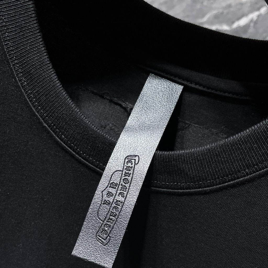 8551 CHROME HEARTS 2025 Летняя новая высококачественная хлопковая свободная футболка с круглым вырезом большого размера для мужчин и женщин, парная футболка