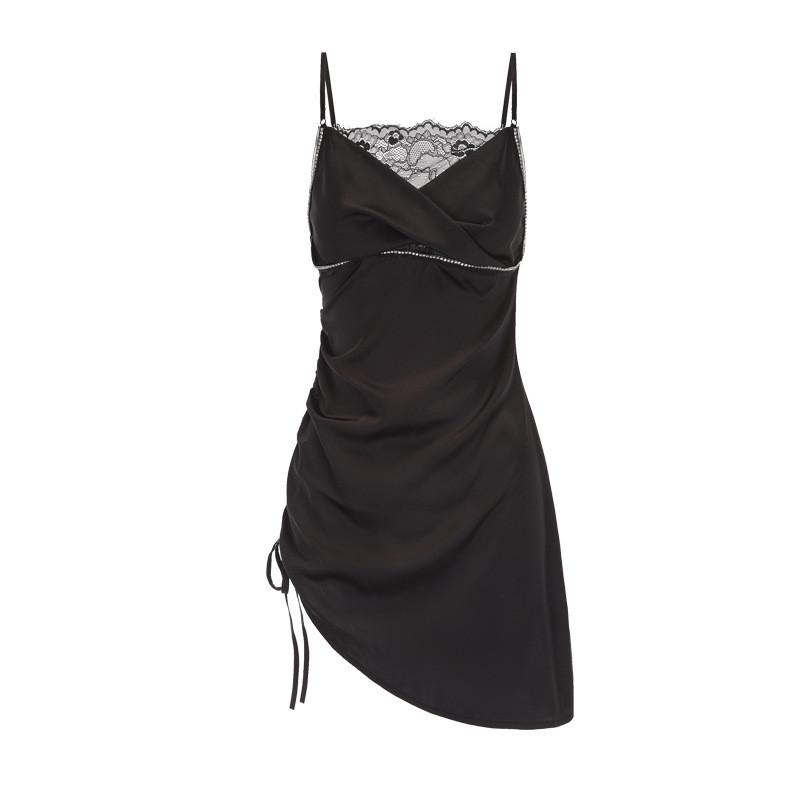 Satin Nightdress For Women With Deep V Neckline Short Sleep Dress Comfortable Nightwear