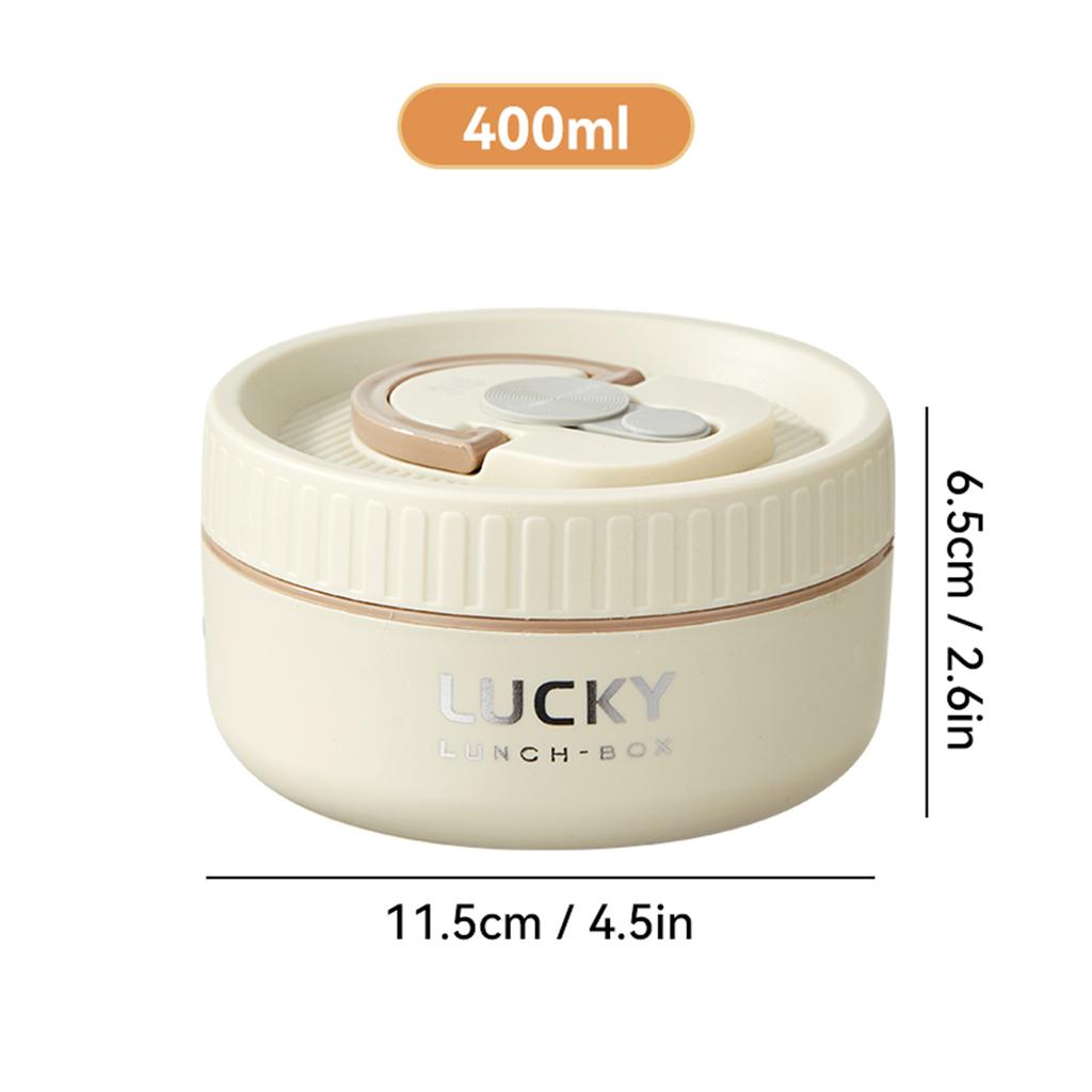 304 Stainless Steel Insulated Bento Box Microwave Heatable Round Sealed Thermal Lunch Box For Kids Students Food Container