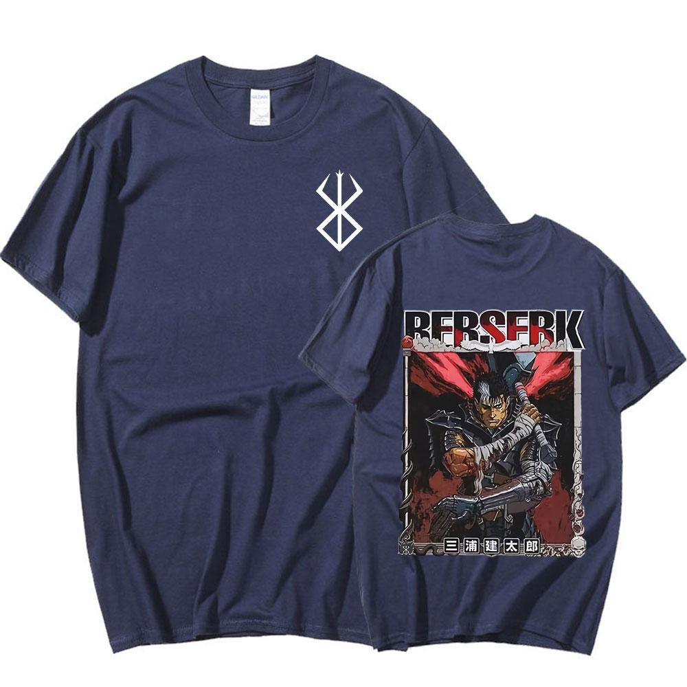 Японское аниме Berserk Guts Графическая футболка Мечник Гацу Жертвоприношение Зодд Бой Летние футболки Мужские женские хлопковые готические футболки Уличная одежда