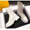 Mid Calf Boots Women Autumn Winter Fashion Lace-up Ladies Chelsea Zipper Boots Sports Platform Heel Ladies Shoes