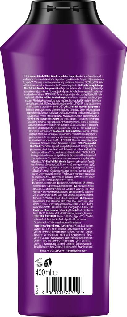 Schwarzkopf Gliss Full Hair Wonder Shampoo For Fine And Damaged Hair