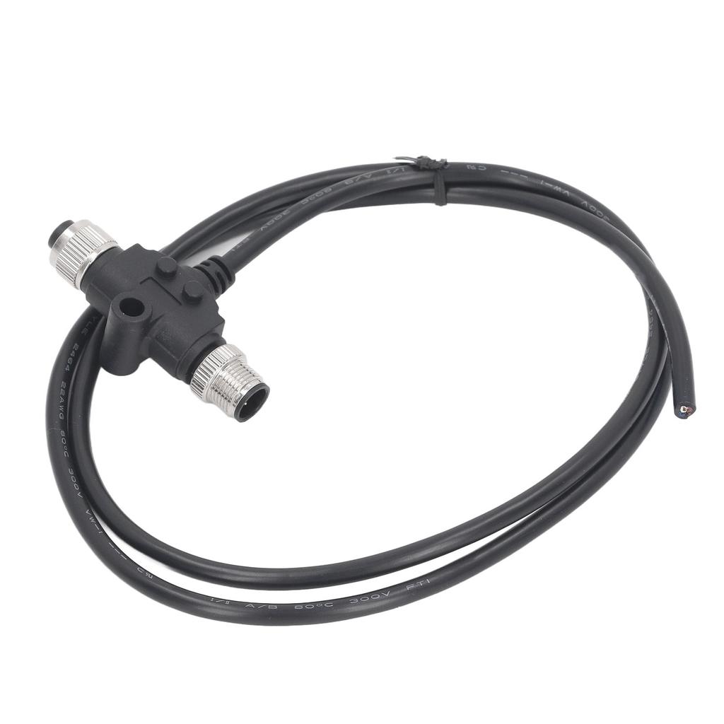 4-контактный разъем M12 с проводом длиной 1 метр IP67 водонепроницаемый T-образный электрический авиационный штекер 4A 250VAC