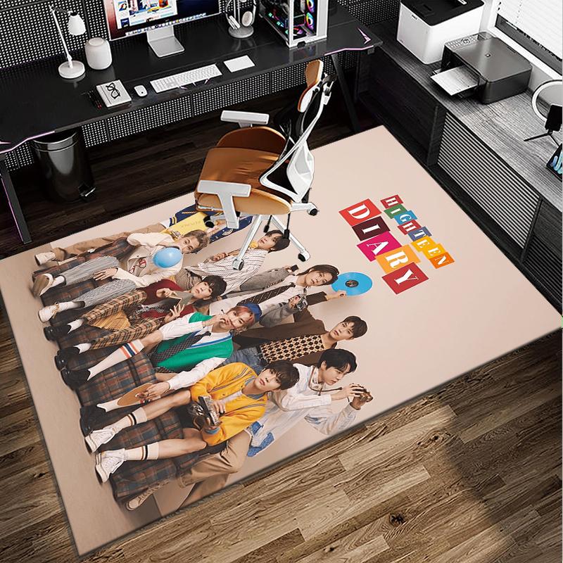 Kpop music Office Rug Chair Mat, Game Carpet, Suitable for Front Door, Bedroom, Living Room, Desk, Holiday Gift