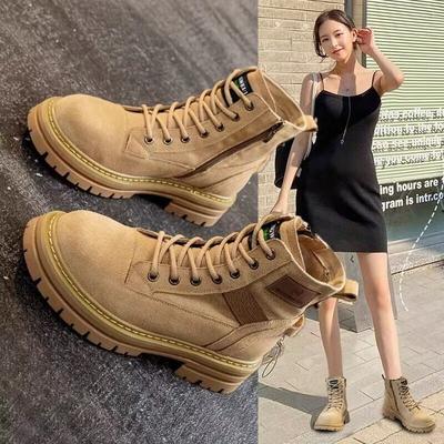 Женские ботинки Мартина 2025 новые весенне-осенние ретро кожаные увеличивающие рост рабочие ботинки уличные одинарные ботинки популярные на толстой подошве короткие ботинки