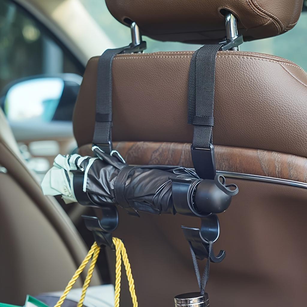 Универсальный органайзер-крючок на спинку сиденья автомобиля для зонтов и сумок, регулируемый пластиковый подвес для хранения на спинке сиденья