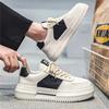 2024 новая весенняя мужская обувь, тренд, универсальная спортивная повседневная кожаная обувь, мужская толстая подошва, увеличивающая высоту, маленькие белые туфли, модная обувь
