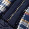Осенне-зимнее мужское толстое пальто-рубашка в клетку с длинными рукавами и лацканами с капюшоном