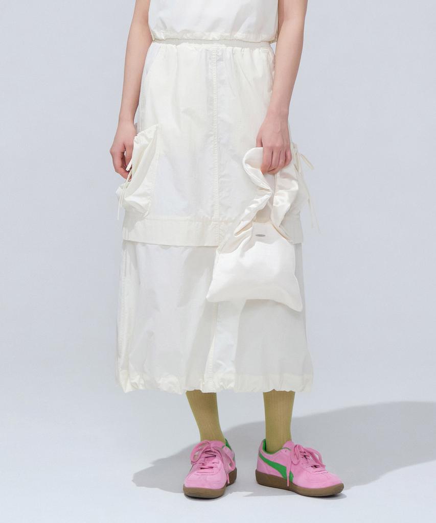 Covernat Woman Balloon Cargo Skirt Ivory
