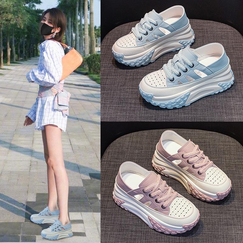 Поп-кроссовки с толстой подошвой в стиле ретро, легкие, с внутренней высотой, повседневные кроссовки, сандалии