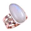 Кольцо из двухцветного серебра 925 пробы с натуральным радужным лунным камнем, размер 7 y5I21