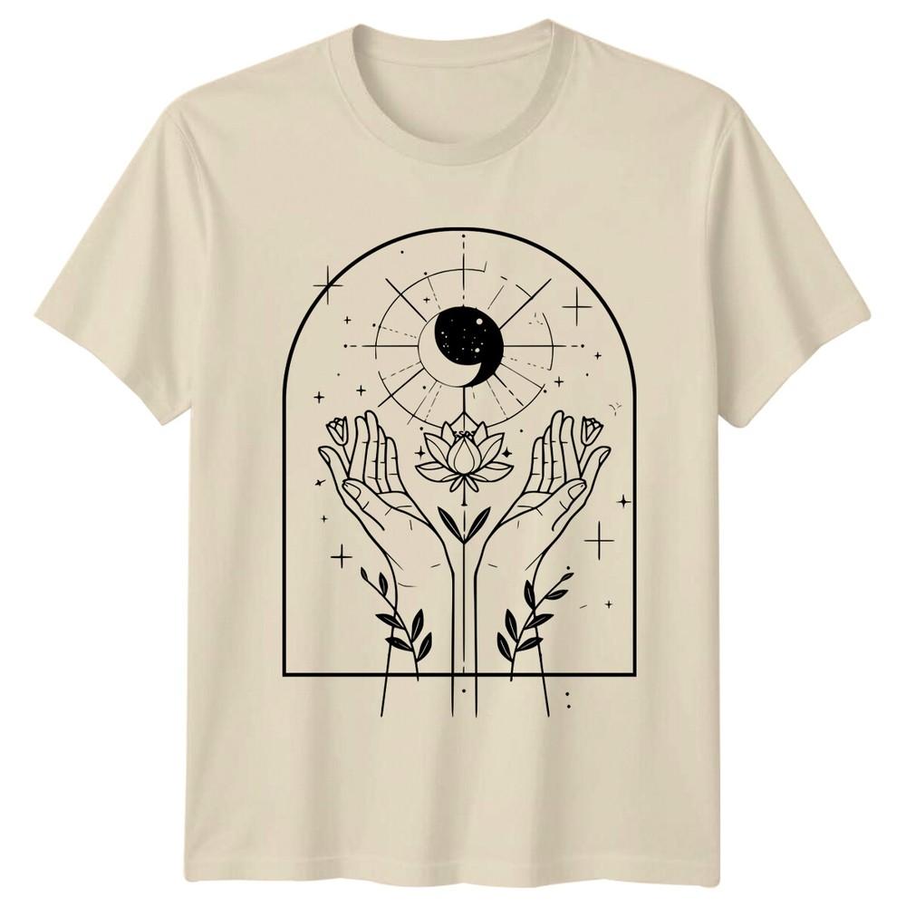 Celestial Hands Moon Lotus TShirt Magic Mystic Shirt