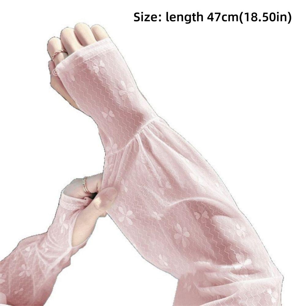 Lace Sunscreen Sleeve Loose Ice Silk Cooling Arm Sleeve Fashion Lace Arm Sleeves  Spring Summer