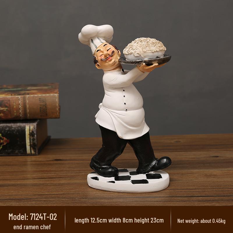 European Chef Figurine - Decorative Ornament for Home, Cafe, Cake Shop, or Living Room