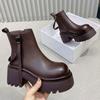 2026 Женские ботильоны Модные туфли на высоком каблуке Массивные зимние ботинки Люкс Дизайнерские Платье Новые лодочки Гот Женские ботинки Челси