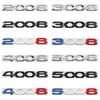 Car 3D Metal Rear Trunk Letters Word Logo Badge Emblem Decals Sticker For Peugeot 2008 3008 4008 5008    Accessories
